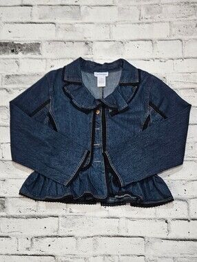The Paragon 1X Ruffle Denim Jacket Peplum Cotton Blue Plus Size